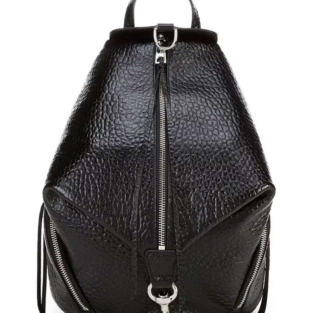 Rebecca Minkoff Black Pebbled Leather Backpack